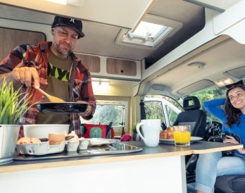 Couple having breakfast